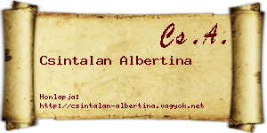 Csintalan Albertina névjegykártya